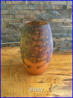 Elégant Vase en pate de verre MULLER FRERES LUNEVILLE Marmoréen Art déco