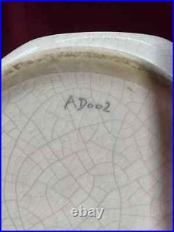 French Art Deco Crackle Glaze Vase Craquele A Dooz Design 1930 1940 30's 40's