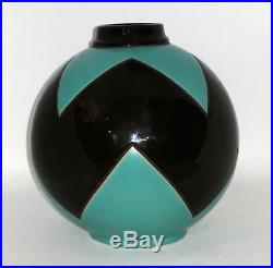 GENO MONTIÈRES, Vase boule Art-Déco en céramique, H 18 cm