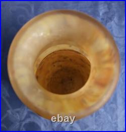 GRAND VASE BALUSTRE en VERRE MARMORÉEN tons orangés signé André DELATTE Art Déco GRAND VASE BALUSTRE en VERRE MARMORÉEN tons orangés signé André DELATTE Art Déco