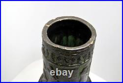 GRAND VASE terre cuite ART DECO neo-babylonien patine verte 40 cm