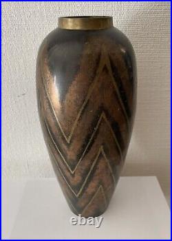 Grand Vase Art Déco Années 30 Dinanderie