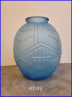 Grand Vase Art Deco Bleu