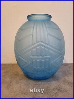 Grand Vase Art Deco Bleu