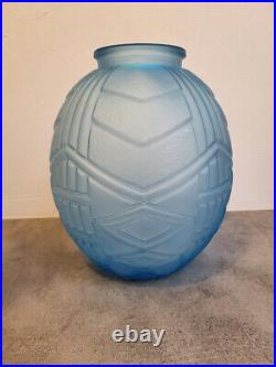 Grand Vase Art Deco Bleu