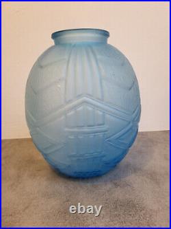 Grand Vase Art Deco Bleu