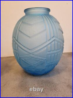 Grand Vase Art Deco Bleu