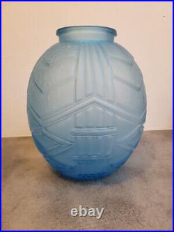 Grand Vase Art Deco Bleu