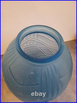 Grand Vase Art Deco Bleu