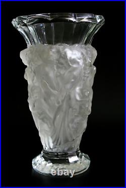 Grand Vase Art Deco En Verre Bohème De Style H. Hoffmann/c. Schlevogt
