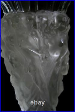 Grand Vase Art Deco En Verre Bohème De Style H. Hoffmann/c. Schlevogt