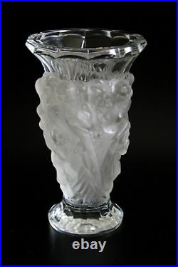Grand Vase Art Deco En Verre Bohème De Style H. Hoffmann/c. Schlevogt