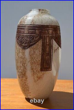 Grand Vase Pate De Verre- Degagé A L'acide Art -deco Legras 1925