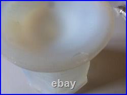 Grand Vase verre opalescent Edmond ETLING modèle Mimosa art déco