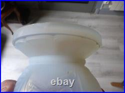Grand Vase verre opalescent Edmond ETLING modèle Mimosa art déco