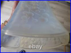 Grand Vase verre opalescent Edmond ETLING modèle Mimosa art déco