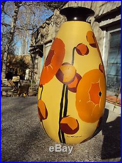 Grand vase 34 cm en céramique art-déco Vallauris signé L Giraud