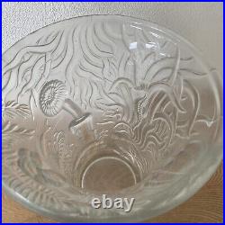 Grand vase Art Déco 1936 BAROLAC verre givré Josef Inwald Decor sous-marin