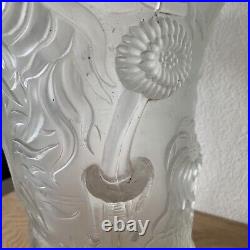 Grand vase Art Déco 1936 BAROLAC verre givré Josef Inwald Decor sous-marin