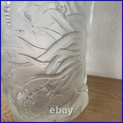 Grand vase Art Déco 1936 BAROLAC verre givré Josef Inwald Decor sous-marin