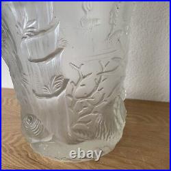 Grand vase Art Déco 1936 BAROLAC verre givré Josef Inwald Decor sous-marin