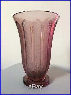 Grand vase Art Déco verre dégagé à l'acide Daum Schneider