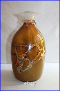 Grand vase Art déco en verre à inclusions signé Cepyx pour Primavera H 32.5 cm