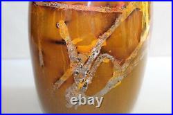 Grand vase Art déco en verre à inclusions signé Cepyx pour Primavera H 32.5 cm