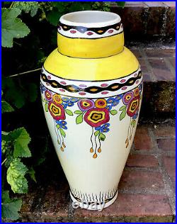 Grand vase CHARLES CATTEAU Tango Art Déco Boch frères Keramis céramique vintage