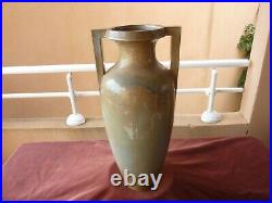 Grand vase amphore à l'antique art deco Greber à beauvais, H50cm