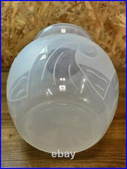 Grand vase boule, verre opalescent art déco, poisson, era Sabino, Lalique