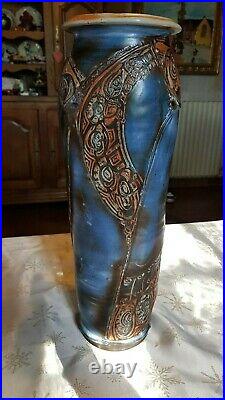 Grand vase en grès émaillé style art déco hauteur 50,5 cm