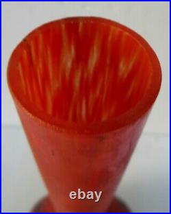 Grande Berluze Vase pâte de verre rouge DELATTE Nancy Art Déco Era Muller Daum