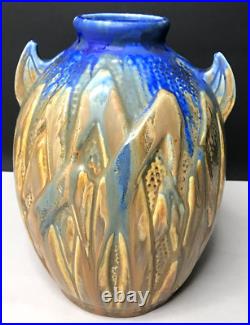 Grès émaillé VASE signé METENIER art déco Mid century vintage antique µ Grès émaillé VASE signé METENIER art déco Mid century vintage antique µ