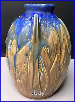 Grès émaillé VASE signé METENIER art déco Mid century vintage antique µ Grès émaillé VASE signé METENIER art déco Mid century vintage antique µ
