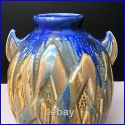 Grès émaillé VASE signé METENIER art déco Mid century vintage antique µ Grès émaillé VASE signé METENIER art déco Mid century vintage antique µ