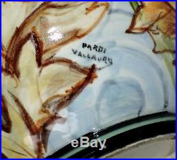 Gros Vase Boule Art Deco En Ceramique De Pardi Vallauris No Massier Decor Floral