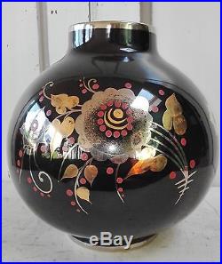 Gros Vase Boule En Faïence De Style Art Déco Boch La Louvière