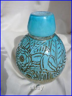 Gros Vase Delatte Nancy Art Déco Patte Verre Dégagé A L'acide Old Glass Vase