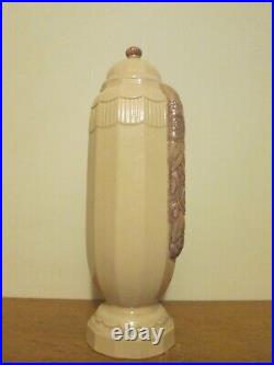 Groupe Vase Sculpture Ceramique Art Deco 1925 1930 Craquele Signe Dlg Sue & Mare