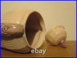 Groupe Vase Sculpture Ceramique Art Deco 1925 1930 Craquele Signe Dlg Sue & Mare