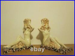 Groupe Vase Sculpture Ceramique Art Deco 1925 1930 Craquele Signe Dlg Sue & Mare