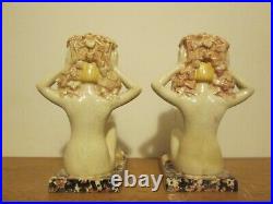 Groupe Vase Sculpture Ceramique Art Deco 1925 1930 Craquele Signe Dlg Sue & Mare