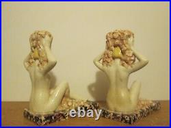 Groupe Vase Sculpture Ceramique Art Deco 1925 1930 Craquele Signe Dlg Sue & Mare