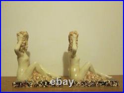 Groupe Vase Sculpture Ceramique Art Deco 1925 1930 Craquele Signe Dlg Sue & Mare