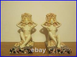 Groupe Vase Sculpture Ceramique Art Deco 1925 1930 Craquele Signe Dlg Sue & Mare