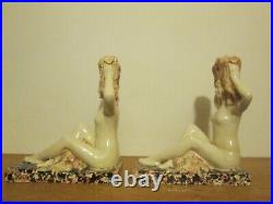 Groupe Vase Sculpture Ceramique Art Deco 1925 1930 Craquele Signe Dlg Sue & Mare