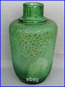 H35,5 Grand vase DAUM NANCY FRANCE art déco verre acide glass decor géométrique