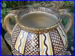 HB Quimper énorme vase Jarre decor Géométrique Art Déco 29,5cm de haut 28cm diam