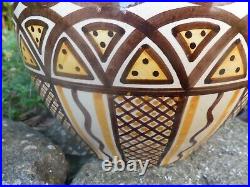 HB Quimper énorme vase Jarre decor Géométrique Art Déco 29,5cm de haut 28cm diam